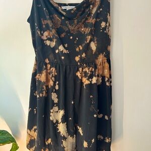 Custom bleach ; Charcoal/FadedBlack Romper